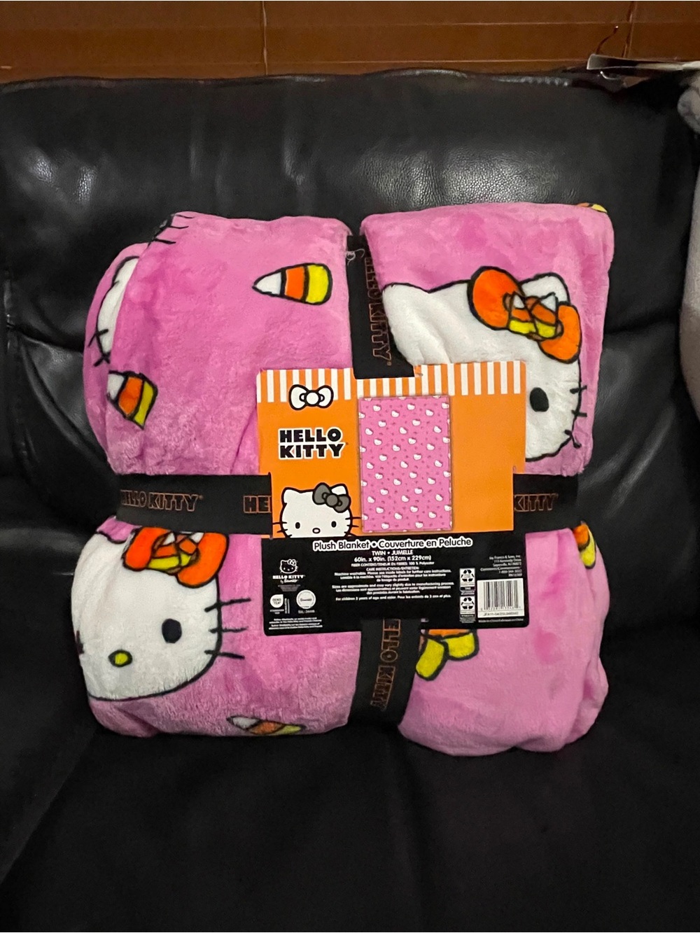 Halloween Hello Kitty Candy Corn Blanket - Halloween Hello Kitty Blanket